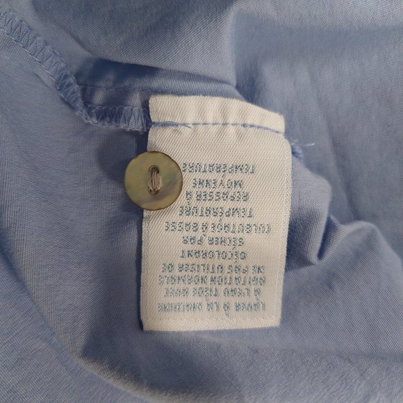 Togo Light Blue Cotton Shirt, 3/4 Sleeve 2 Color Cuffs, Size M - Picture 4 of 8